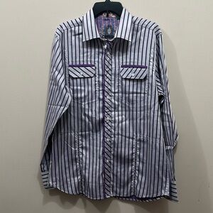 Calvary Purple Stripped Western Shirt